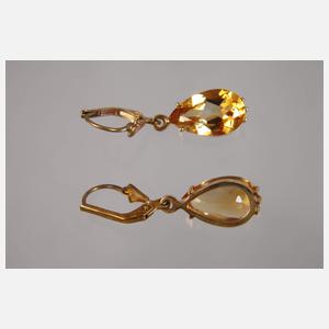 Paar Ohrhänger mit Citrinen