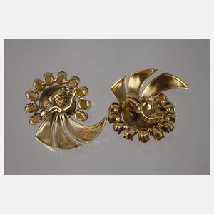 Paar Ohrringe mit Citrinen