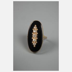 Damenring mit Brillanten und Onyx