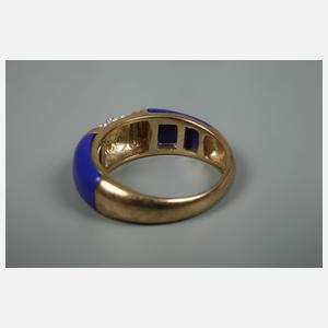 Damenring mit Diamanten und Emaille