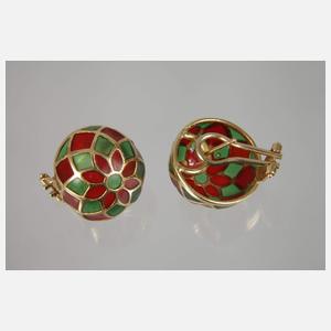 Paar Ohrringe mit Fensteremaille