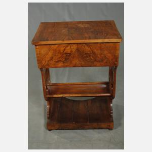 Kleiner Lyra-Nähtisch Biedermeier