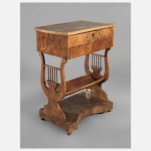 Kleiner Lyra-Nähtisch Biedermeier