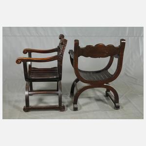 Zwei Scherenstühle Historismus