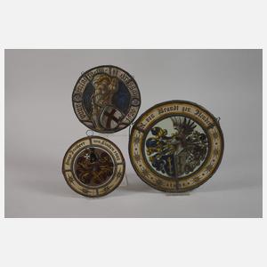 Drei Bleiglasscheiben