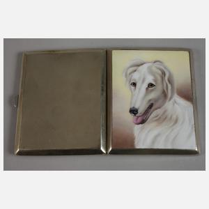 Zigarettenetui mit Hundeportrait