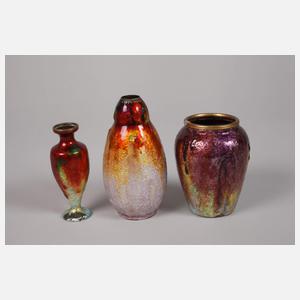 Limoges sechs Emaillevasen