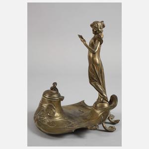 Figürliches Tintenfass Jugendstil