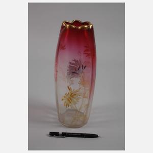 Jugendstilvase mit Emaillebemalung