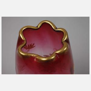 Jugendstilvase mit Emaillebemalung