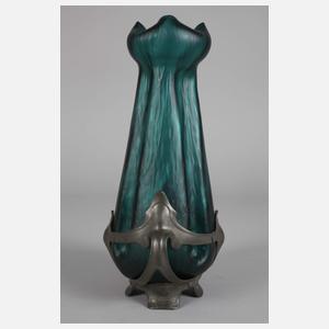 Jugendstilvase mit Zinnmontur