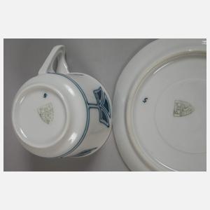 Burgau Mokkatasse mit Untertasse Jugendstil