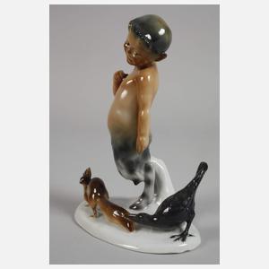 Goebel Faun mit Eichhörnchen und Rabe