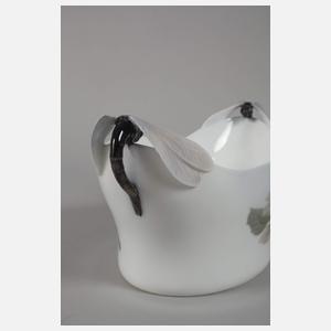 Kopenhagen Jardiniere mit Libellengriffen und Brombeerdekor