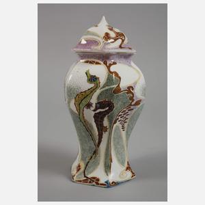 Rozenburg Deckelvase Seepferdchendekor