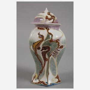 Rozenburg Deckelvase Seepferdchendekor