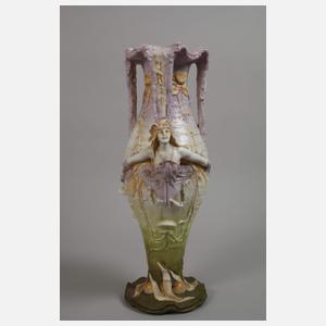 Volkstedt Paar große figürliche Jugendstilvasen