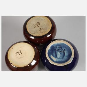 Bürgel sechs Laufglasurvasen