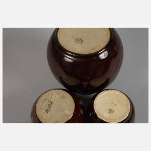 Bürgel sechs Laufglasurvasen