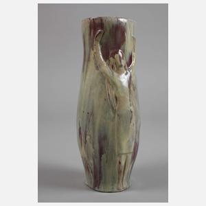 Laufglasurvase mit Figuren