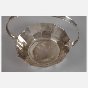 Silber Henkelkorb Art déco
