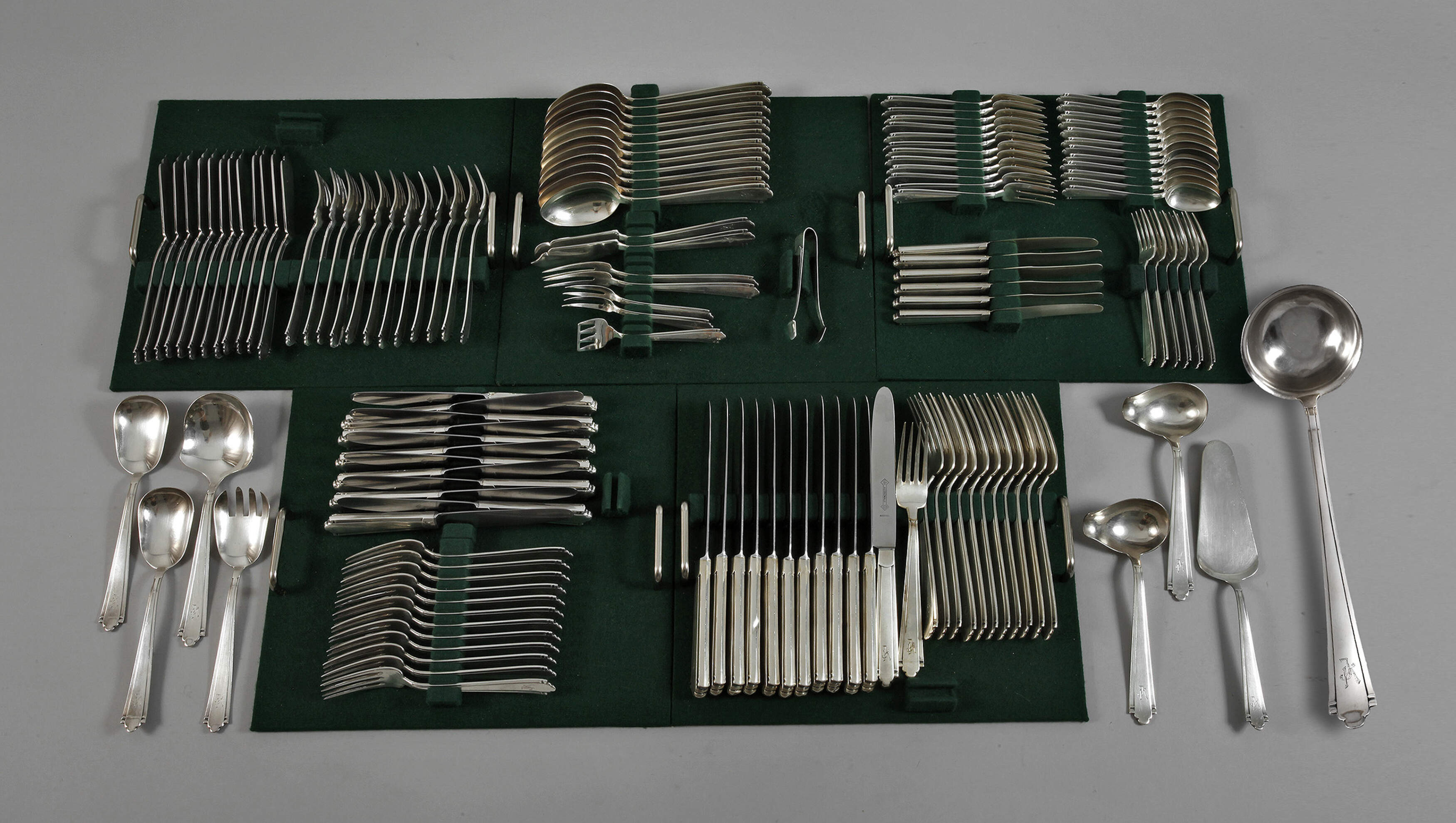 Großes Silberbesteck Art déco