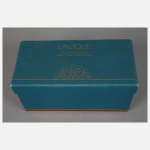 René Lalique drei Parfumflakons im Originalkarton