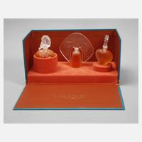 René Lalique drei Parfumflakons im Originalkarton111