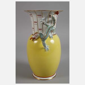 Meißen Teichert Drachenhenkelvase Art déco