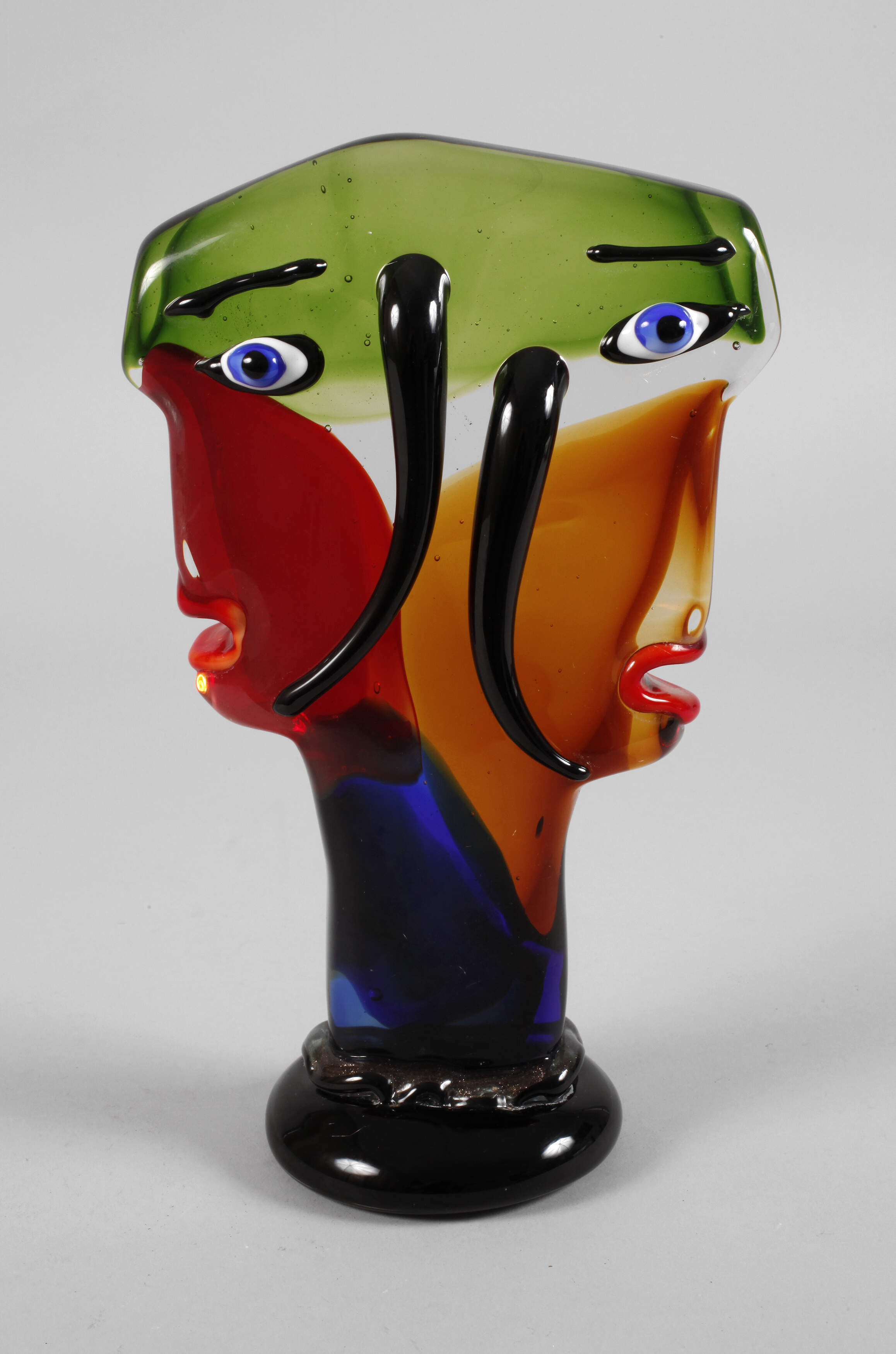 Gilde Glass Art Skulptur Doppelgesicht