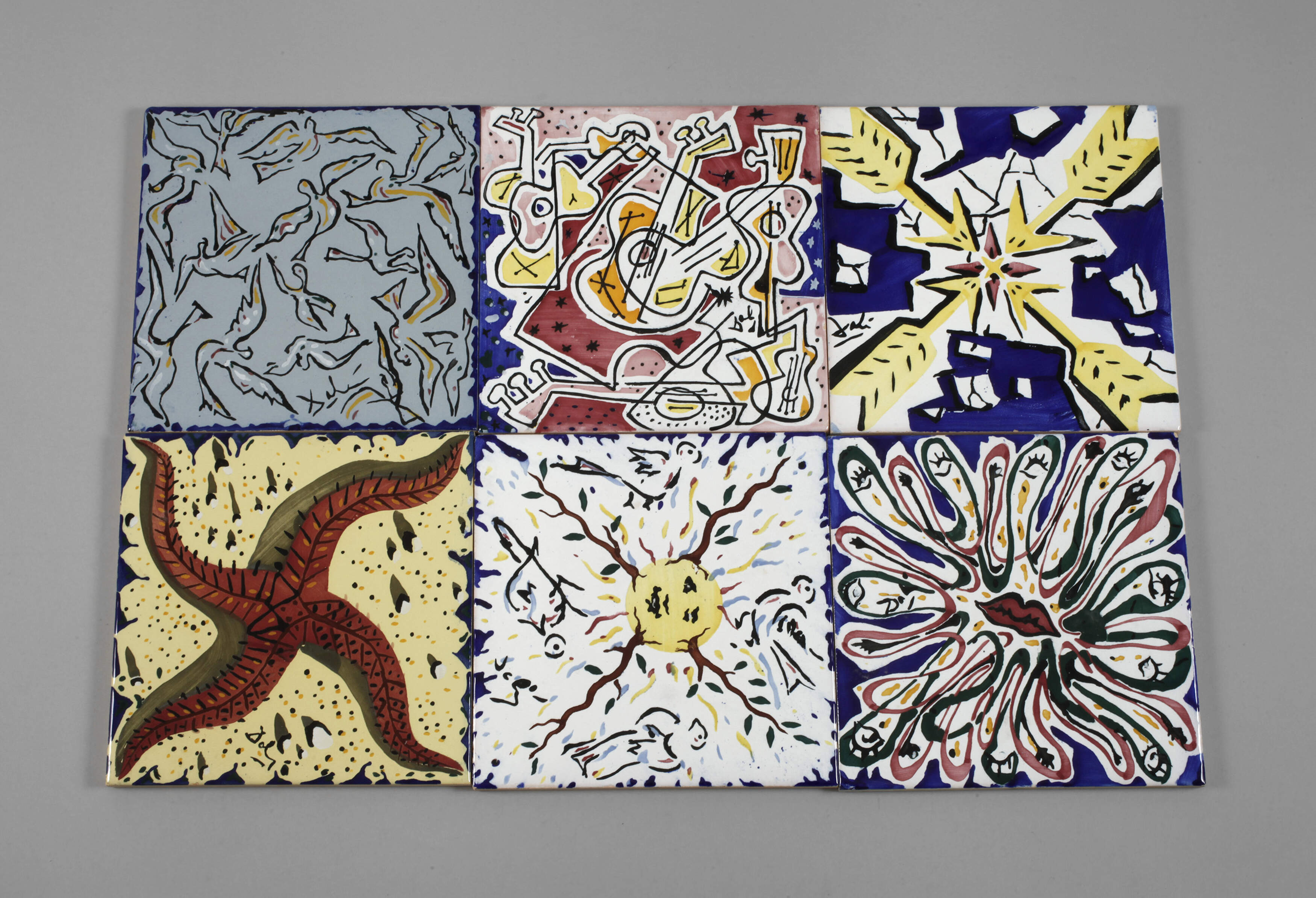 Sechs Wandfliesen Salvadore Dali