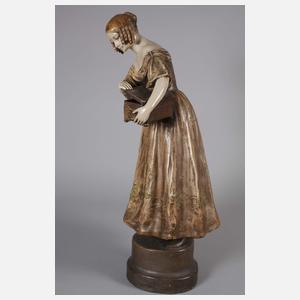 E. Tell, Biedermeiermädchen mit Schatulle