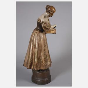 E. Tell, Biedermeiermädchen mit Schatulle