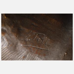 E. Tell, Biedermeiermädchen mit Schatulle