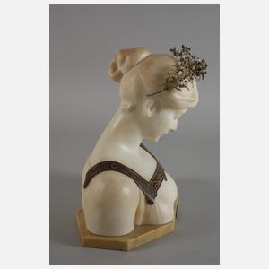 Senter, Mädchenbüste "Méditation" Alabaster