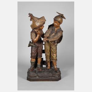 Amphora zwei junge Krieger