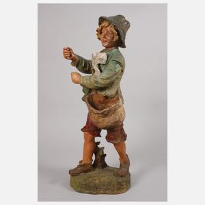 Goldscheider Wien Knabe mit Rute