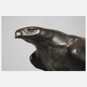 nach Willy Zügel, spähender Adler auf Fels