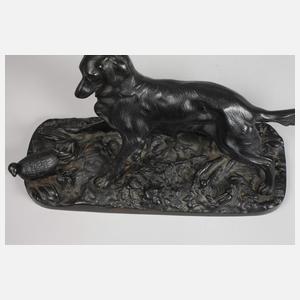 Jagdhund und Rebhuhn Eisenguss