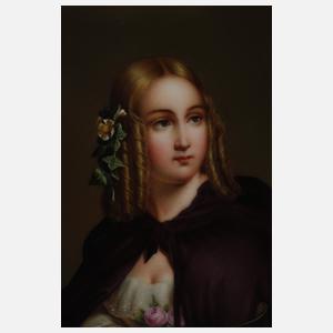 KPM Berlin Bildplatte Biedermeierdame mit Maske