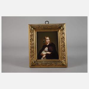 KPM Berlin Bildplatte Biedermeierdame mit Maske