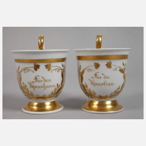 KPM Berlin Paar Hochzeitstassen Goldmalerei