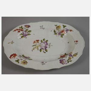 Alt Wien ovale Servierplatte Blumenmalerei