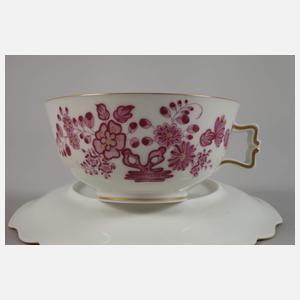 Augarten Wien vier Teetassen "Indisch Purpur"