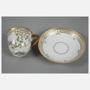 Kopenhagen Kaffeetasse mit Untertasse "Flora Danica"