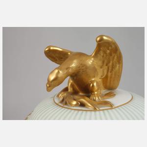 KPM Berlin große Deckelvase mit Adlerknauf