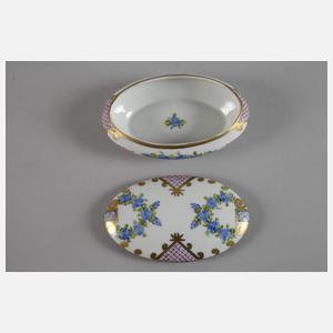 Limoges Deckeldose Blumenmalerei