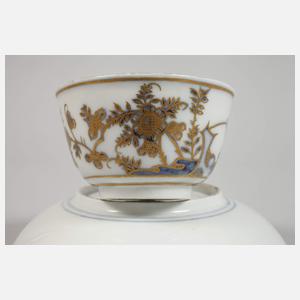 Meissen Tasse und Untertasse mit Überdekor