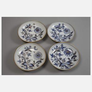 Meissen vier Kaffeetassen "Zwiebelmuster"