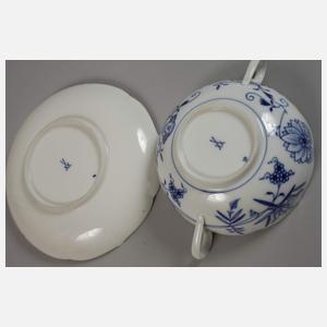 Meissen zwei Suppentassen "Zwiebelmuster"